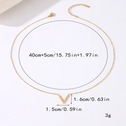 Simple Style V Shape Stainless Steel Plating 18k Gold Plated Necklace