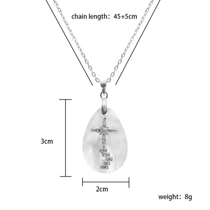 Simple Style Water Droplets Alloy Iron Plating Inlay Rhinestones Glass White Gold Plated Women's Pendant Necklace