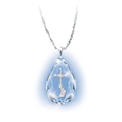 Simple Style Water Droplets Alloy Iron Plating Inlay Rhinestones Glass White Gold Plated Women's Pendant Necklace