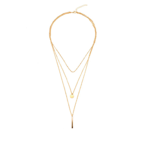 Simple Style Water Droplets Alloy Layered Plating Necklace