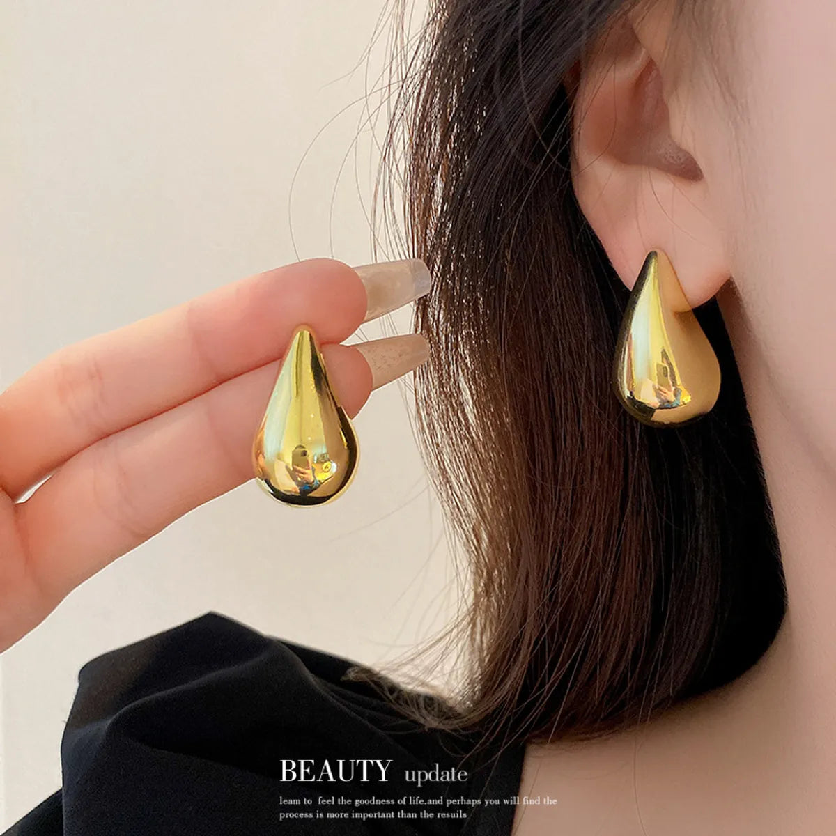 Simple Style Water Droplets Alloy Plating Women's Ear Studs