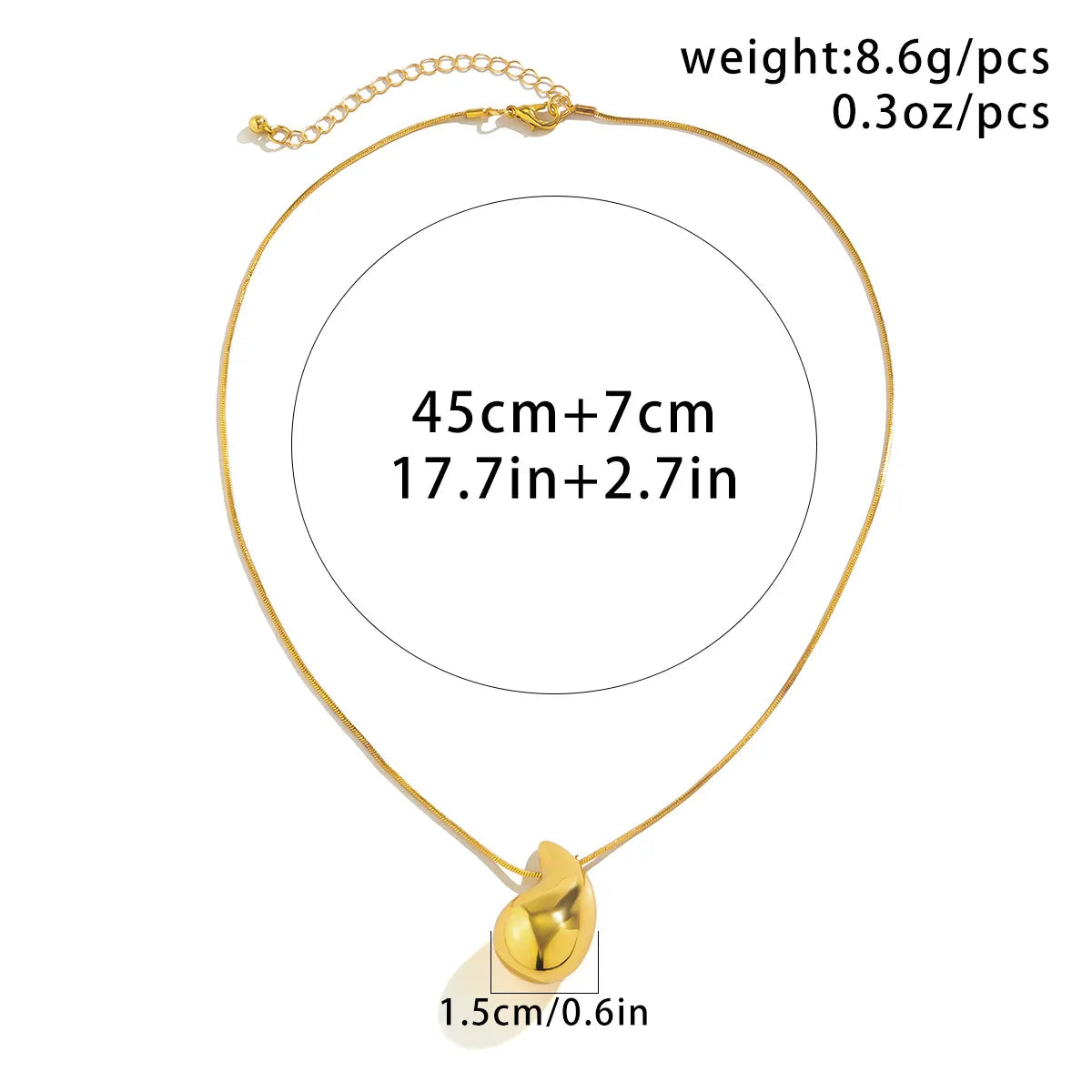 Simple Style Water Droplets Alloy Plating Women'S Earrings Necklace