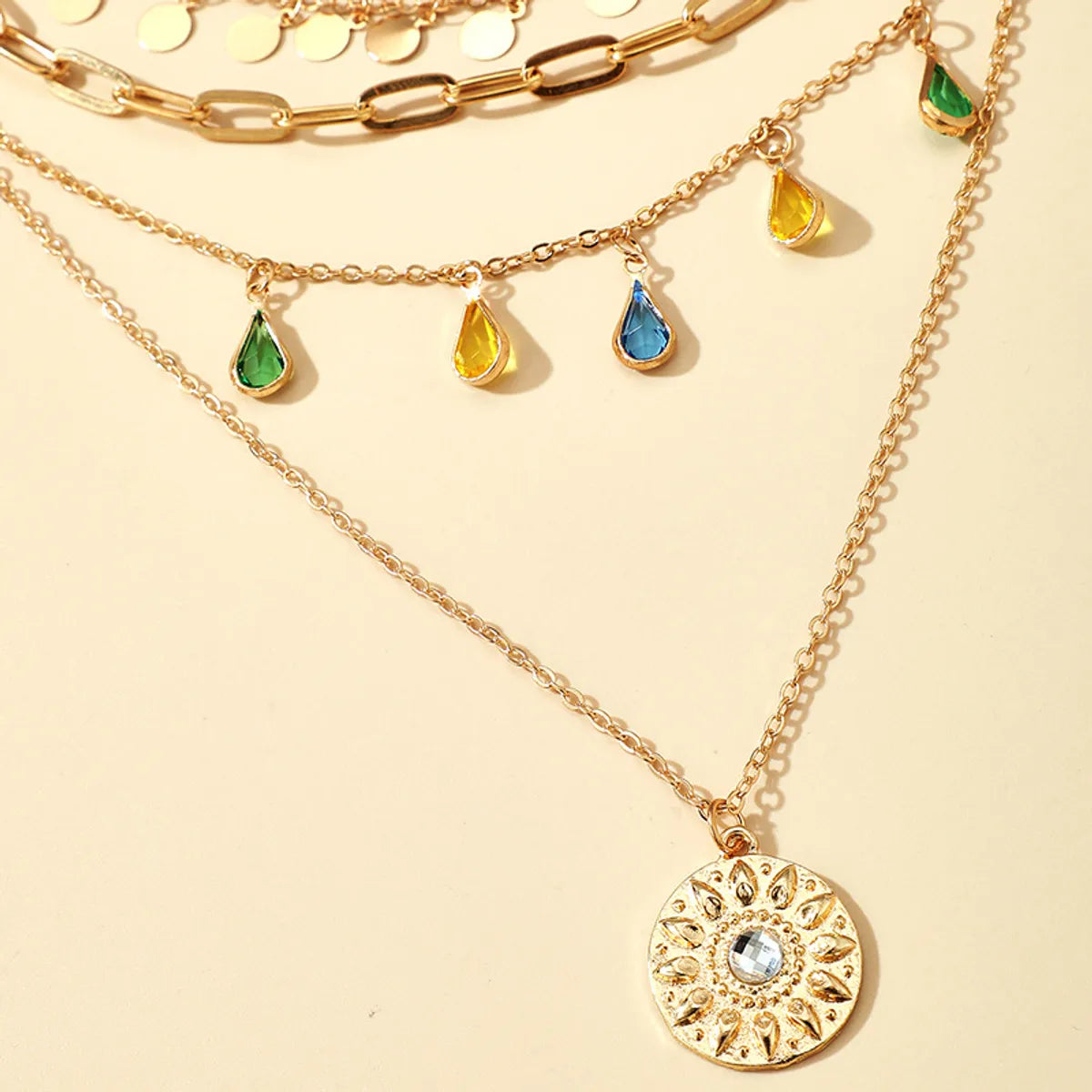 Simple Style Water Droplets Alloy Wholesale Pendant Necklace