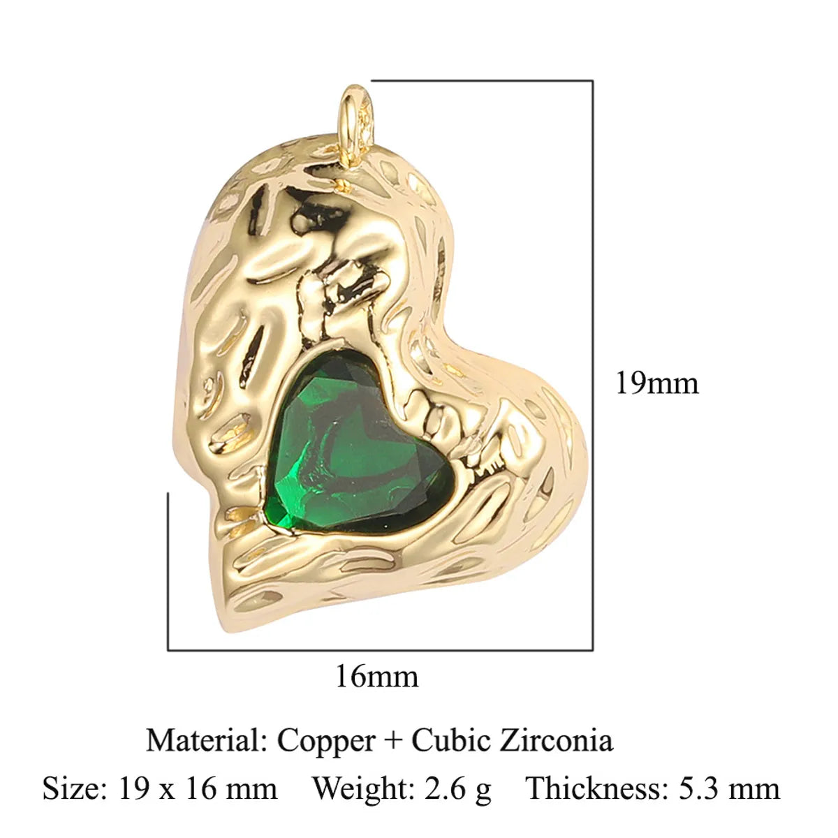 Simple Style Water Droplets Heart Shape Zircon Copper Wholesale Charms Jewelry Accessories