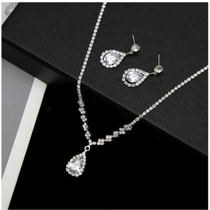 Simple Style Water Droplets Rhinestone Wholesale Jewelry Set