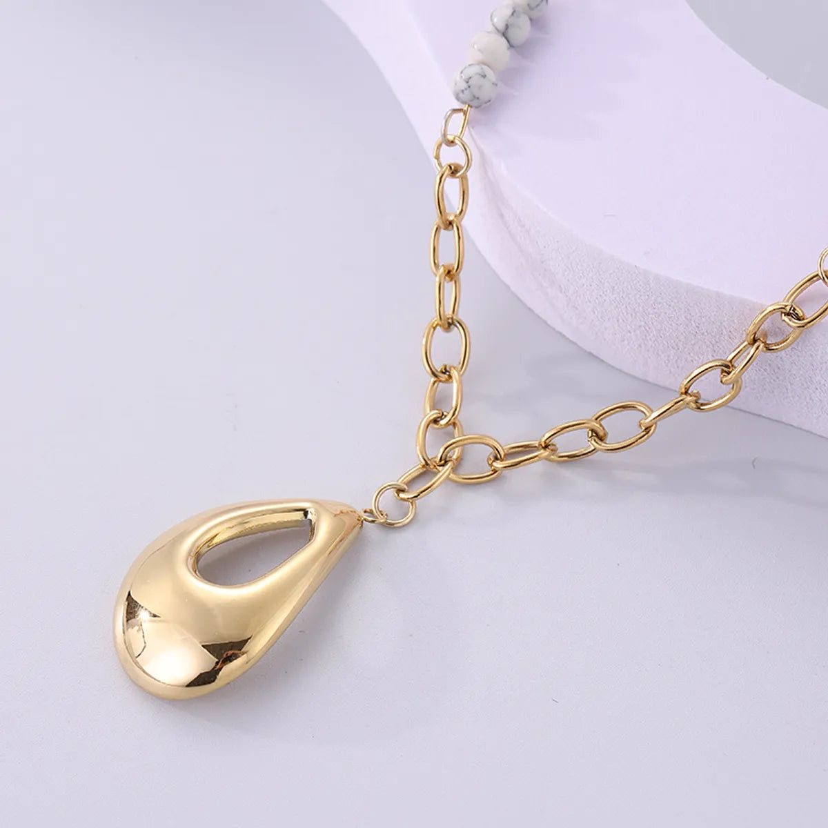 Simple Style Water Droplets Stainless Steel Plating 18k Gold Plated Necklace