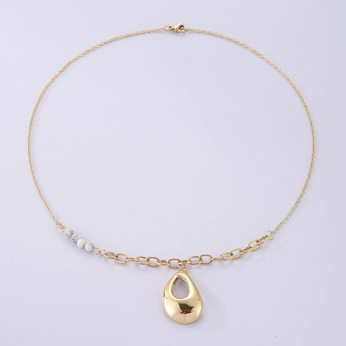 Simple Style Water Droplets Stainless Steel Plating 18k Gold Plated Necklace