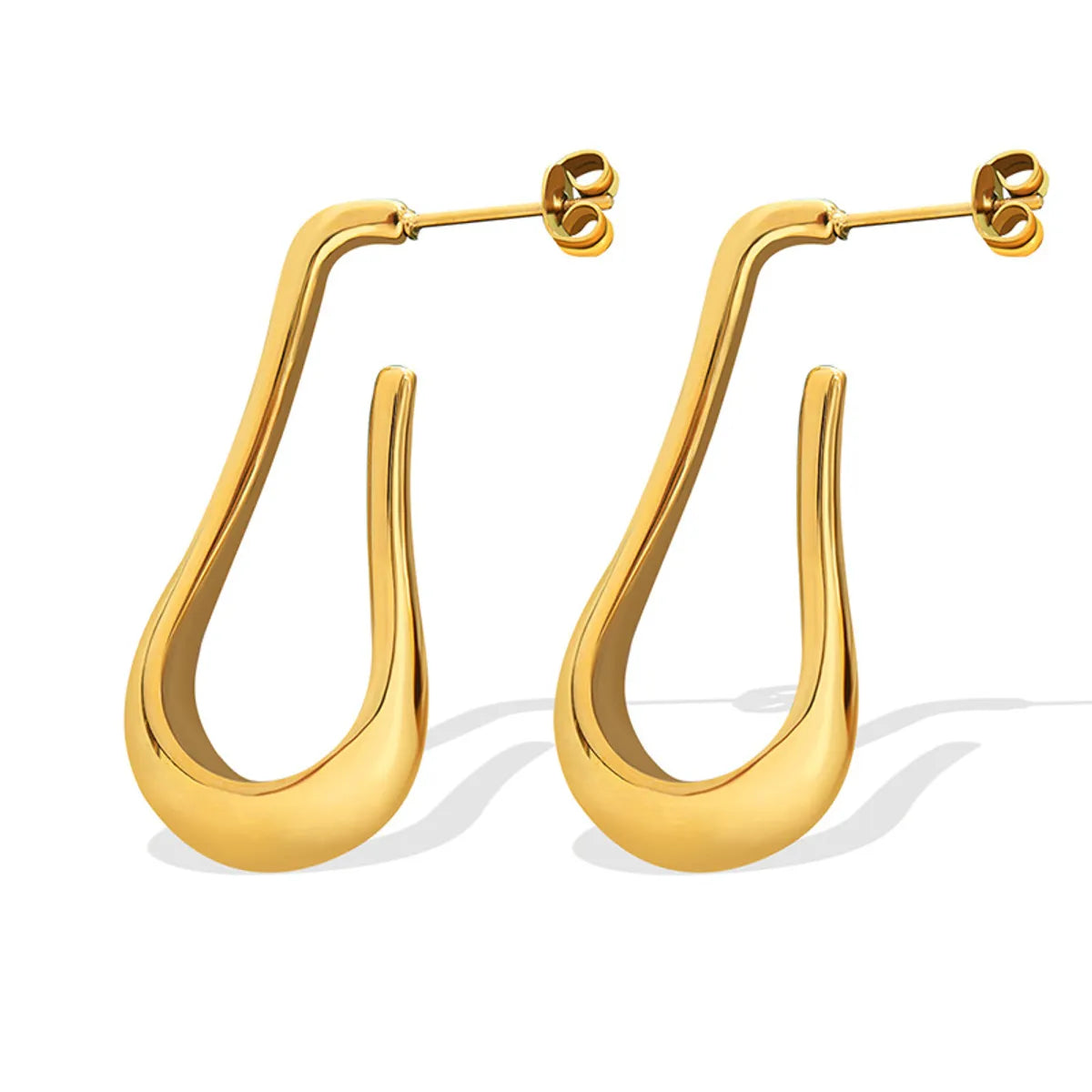 Simple Style Water Droplets Titanium Steel Earrings Stainless Steel Earrings