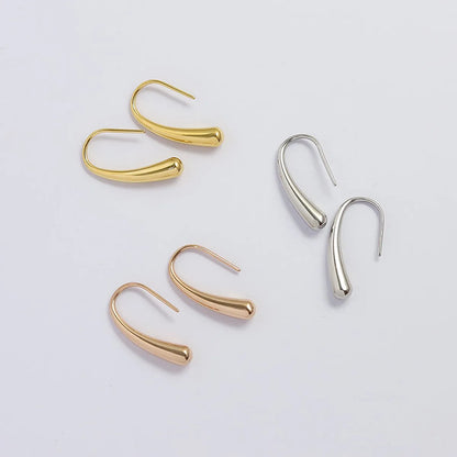 1 Pair Simple Style Water Droplets Plating 304 Stainless Steel 18K Gold Plated Ear Studs