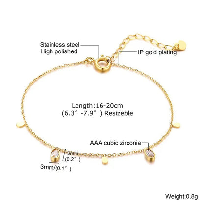 Simple Style Water Droplets Titanium Steel Plating Gold Plated Bangle