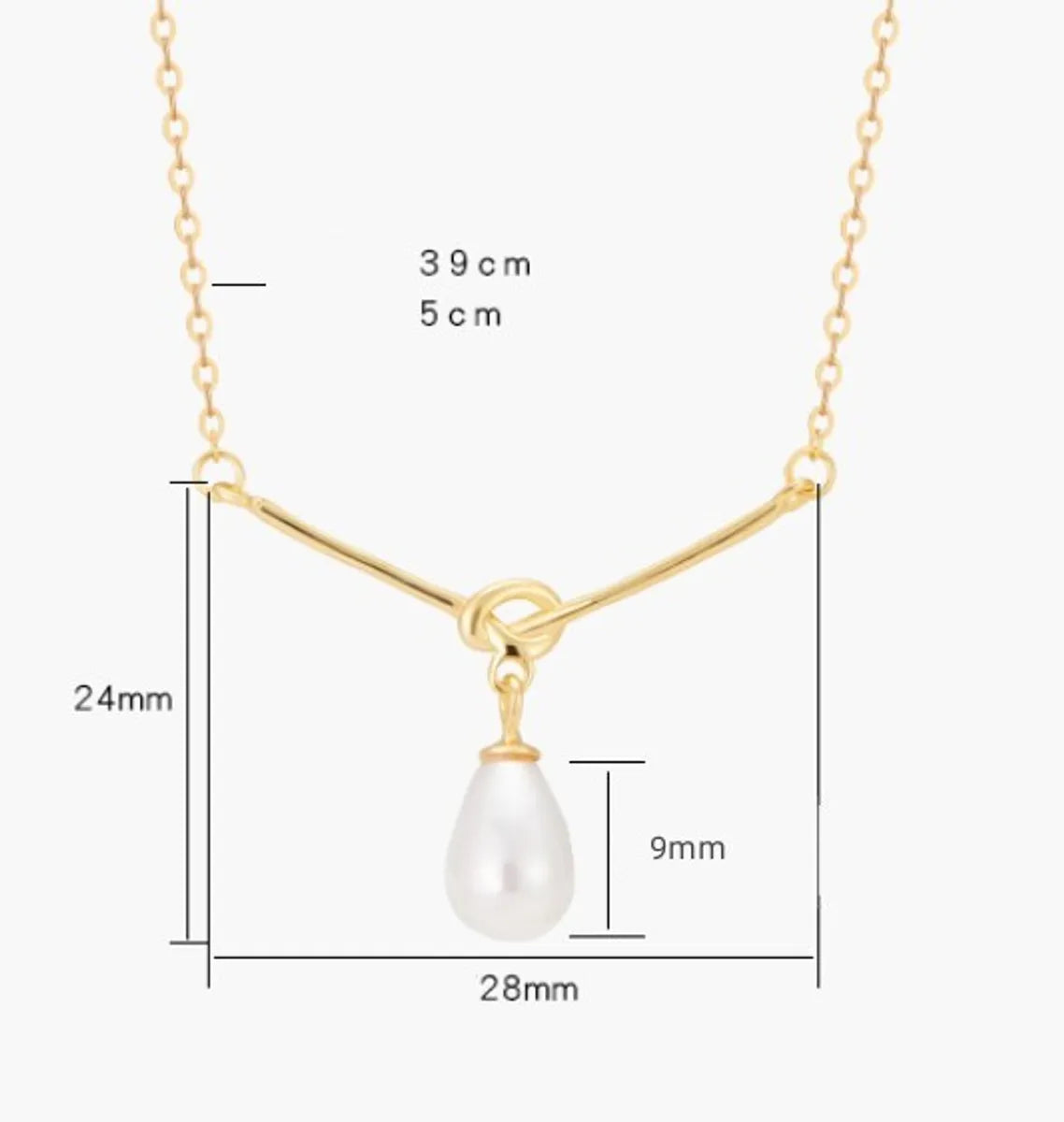 Simple Style Water Droplets Titanium Steel Polishing Plating Inlay Pearl Pendant Necklace