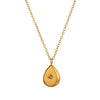 Simple Style Water Droplets Titanium Steel Rhinestones 18k Gold Plated Pendant Necklace
