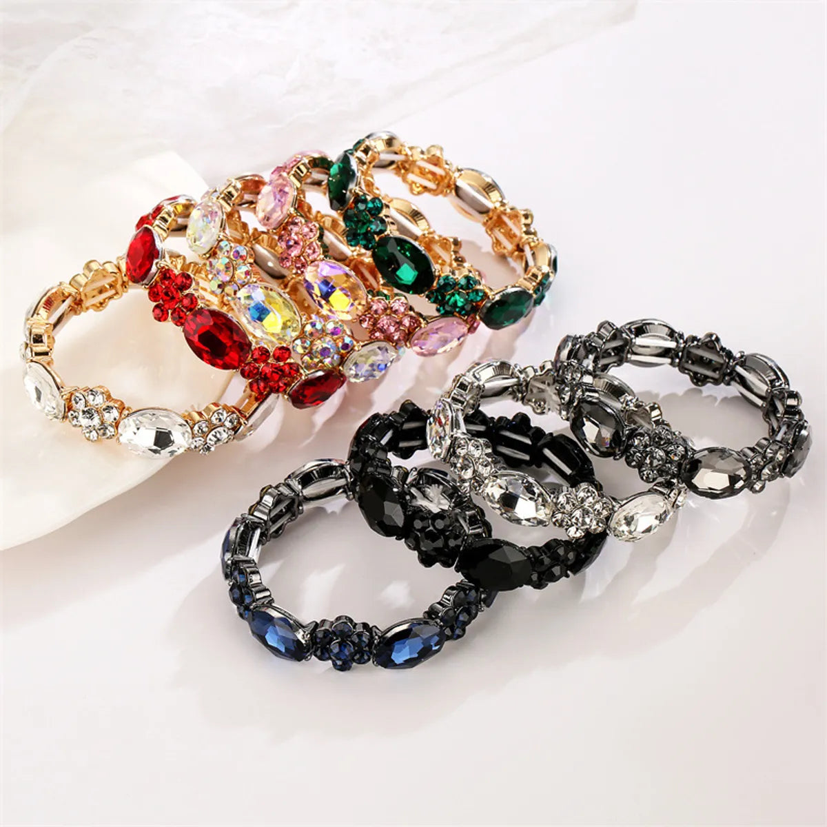 Simple Style Water Droplets Zircon Alloy Wholesale Bracelets