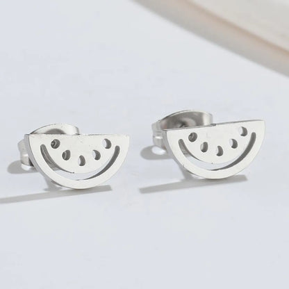 Simple Style Watermelon Plating 304 Stainless Steel No Inlaid 18K Gold Plated Ear Studs