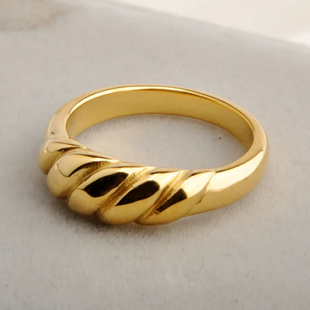 Simple Style Waves Titanium Steel Rings