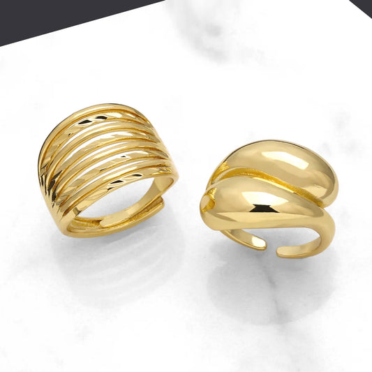 Simple Style Wings Copper Plating 18k Gold Plated Rings