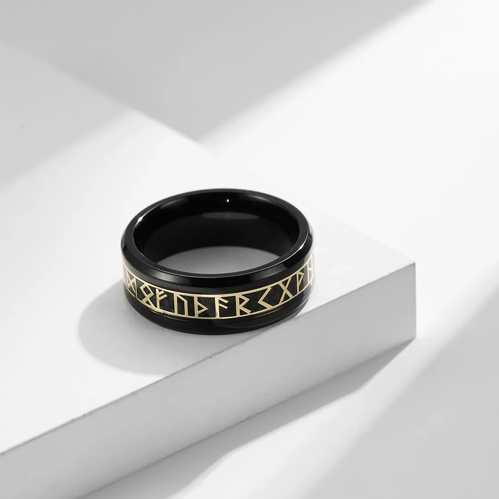 Simple Style Word 304 Stainless Steel 18K Gold Plated Unisex Rings