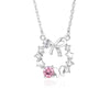 Simple Style Wreath Bow Knot Sterling Silver Pendant Necklace