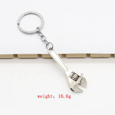 Simple Style Wrench Alloy Iron Polishing White Gold Plated Bag Pendant Keychain