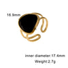 Simple Stylish Open Ring For Women With Geometric Enamel Design Gold Electroplated Stainless Steel Fashion Jewelry