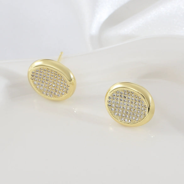 Simple Stylish Round Hoop Earrings For Women Copper Geometric Electroplated
