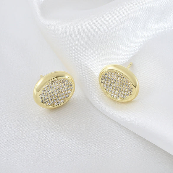 Simple Stylish Round Hoop Earrings For Women Copper Geometric Electroplated