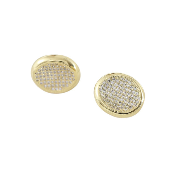 Simple Stylish Round Hoop Earrings For Women Copper Geometric Electroplated