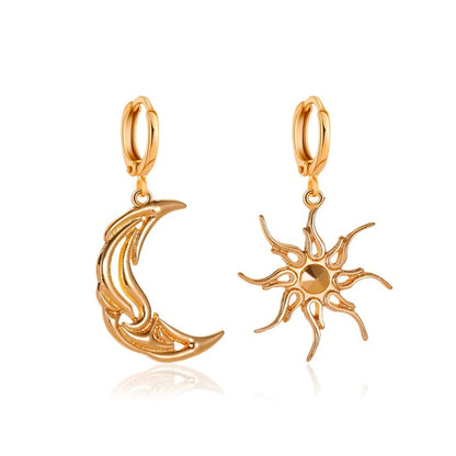 Fashion Moon Plating Alloy No Inlaid Earrings