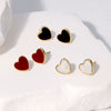 Simple Sweet Temperament All Match Love Shaped Stainless Steel Stud Earrings For Women With Oil Drop Gold Plated Waterproof And Electroplated