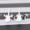 Simple Sweet Violin Jewelry Key Earrings Stainless Steel Jewelry For Wholesale Spot