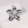Simple Temperament Allmatch Flower Ring For Women Stainless Steel With French Cold Style And Electroplating