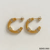 Simple Temperament Cshaped Women's Earrings In Stainless Steel With Diamond Plating And Geometric Design