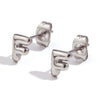 Simple Temperament Mini Bubble Letter Titanium Steel Earrings For Women 18K Gold Plated With Electroplating Process