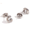 Simple Temperament Mini Bubble Letter Titanium Steel Earrings For Women 18K Gold Plated With Electroplating Process