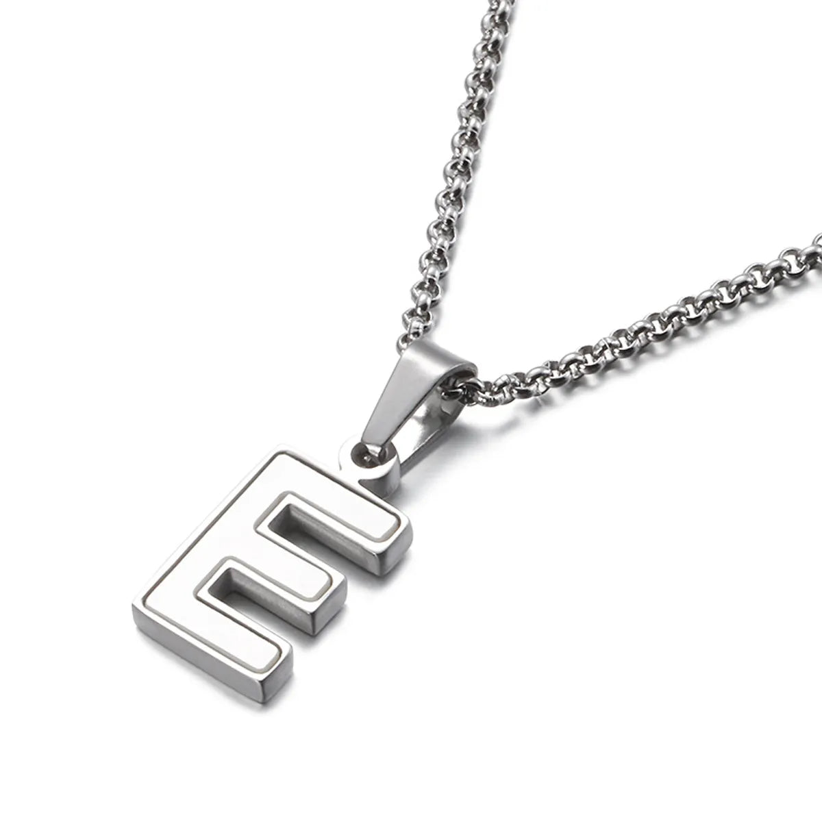 Shell Titanium Steel 18K Gold Plated Letter Necklace