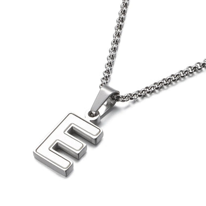 Shell Titanium Steel 18K Gold Plated Letter Necklace