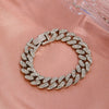 Simple Thick Chain Bracelet In Alloy With Geometric Pattern For Unisex Hip Hop Punk Style Diamond Detailed