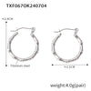 Simple Thin Bamboo Opening Necklace Bracelet Earrings Set In Titanium Steel With Slub Pattern And 18K Gold Plated Electroplating Unisex