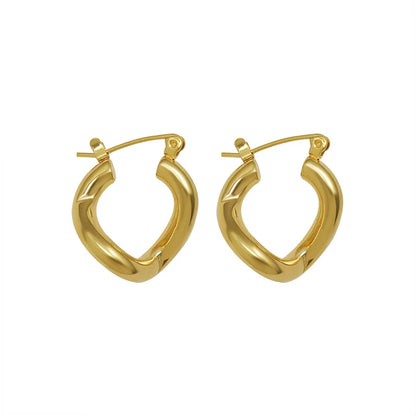 Simple Titanium Steel 18k Gold Heterosexual Irregular Earrings Wholesale