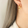 Simple Titanium Steel 18k Gold Heterosexual Irregular Earrings Wholesale