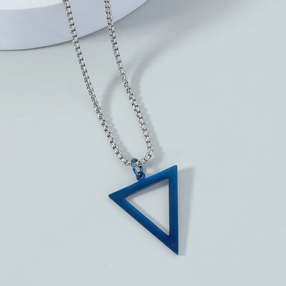 Simple Titanium Steel Black Triangle Necklace