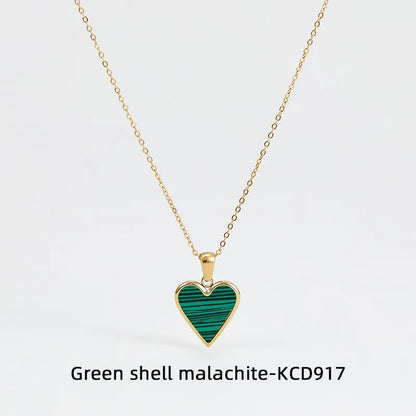 Wholesale Jewelry Fashion Heart 304 Stainless Steel No Inlaid 16K Gold Plated White Gold Plated Gold Plated Plating Necklace