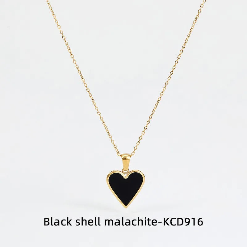 Wholesale Jewelry Fashion Heart 304 Stainless Steel No Inlaid 16K Gold Plated White Gold Plated Gold Plated Plating Necklace