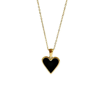 Wholesale Jewelry Fashion Heart 304 Stainless Steel No Inlaid 16K Gold Plated White Gold Plated Gold Plated Plating Necklace