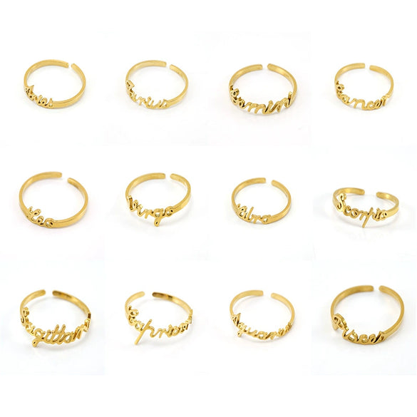 Simple 316L Stainless Steel Constellation Ring Jewelry Electroplated For Women