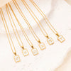 Simple Titanium Steel Constellation Square Shell Pendant Necklace Jewelry