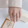 Simple Stainless Steel Geometric Open Ring With Steel Ball Detail Fashion Jewelry For Women And Couples Electroplated High End Style