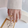 Simple Stainless Steel Geometric Open Ring With Steel Ball Detail Fashion Jewelry For Women And Couples Electroplated High End Style