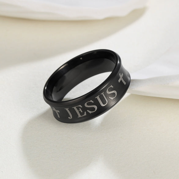 Simple Titanium Steel Geometric Ring Electroplating Unisex Jewelry