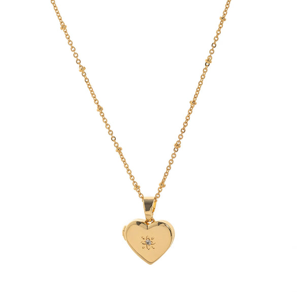 Simple Titanium Steel Heart Openable Photo Album Necklace Electroplated With 18K Real Gold